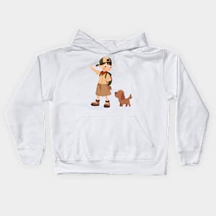 The Boy and His Faithful Canine Companion Kids Hoodie